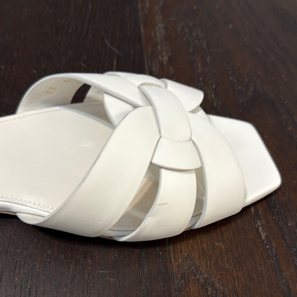 Saint Laurent White Slide Sandals - Picture 5 of 8